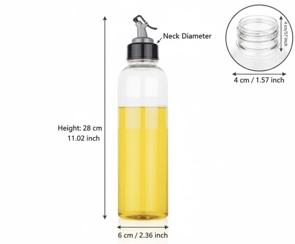 Oil Dispenser Bottle with Controlled Pour Spout Pack of 2